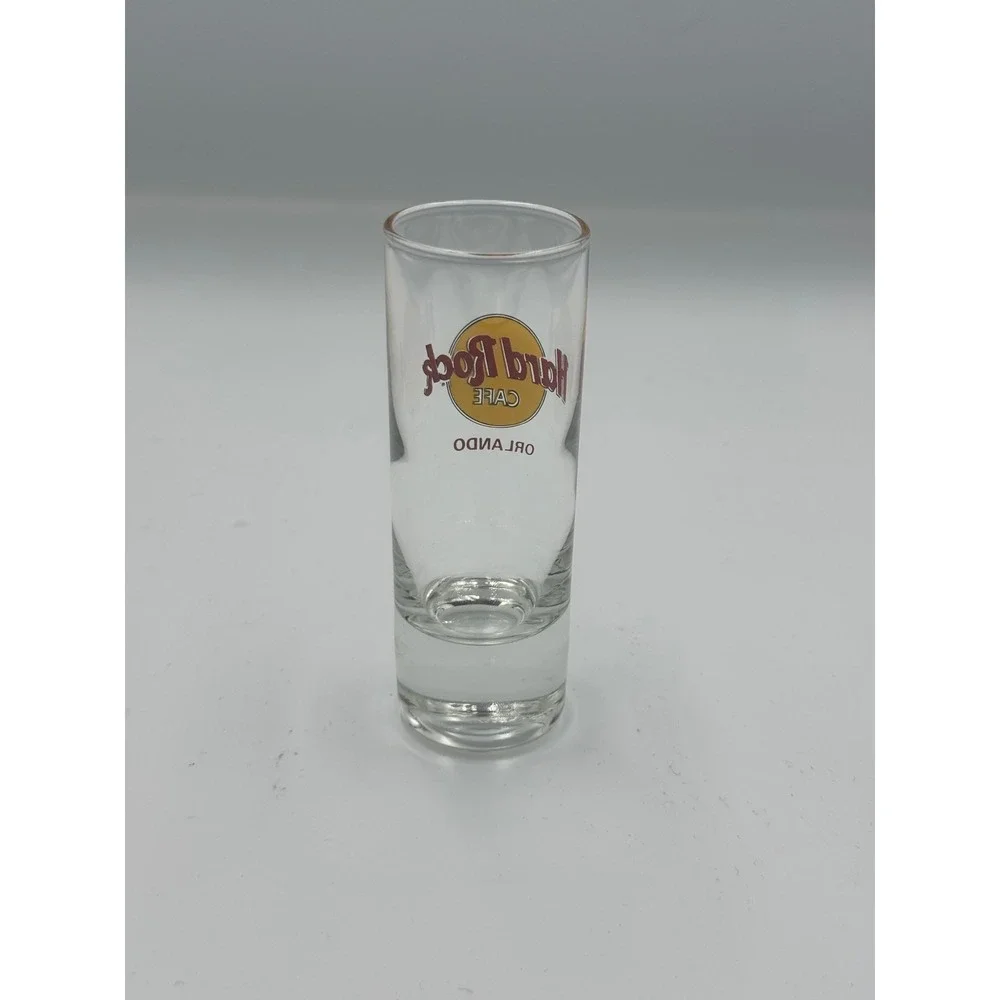 Hard Rock Cafe Orlando Shot Glass Tall Shooter Souvenir Clear Logo Barware 14